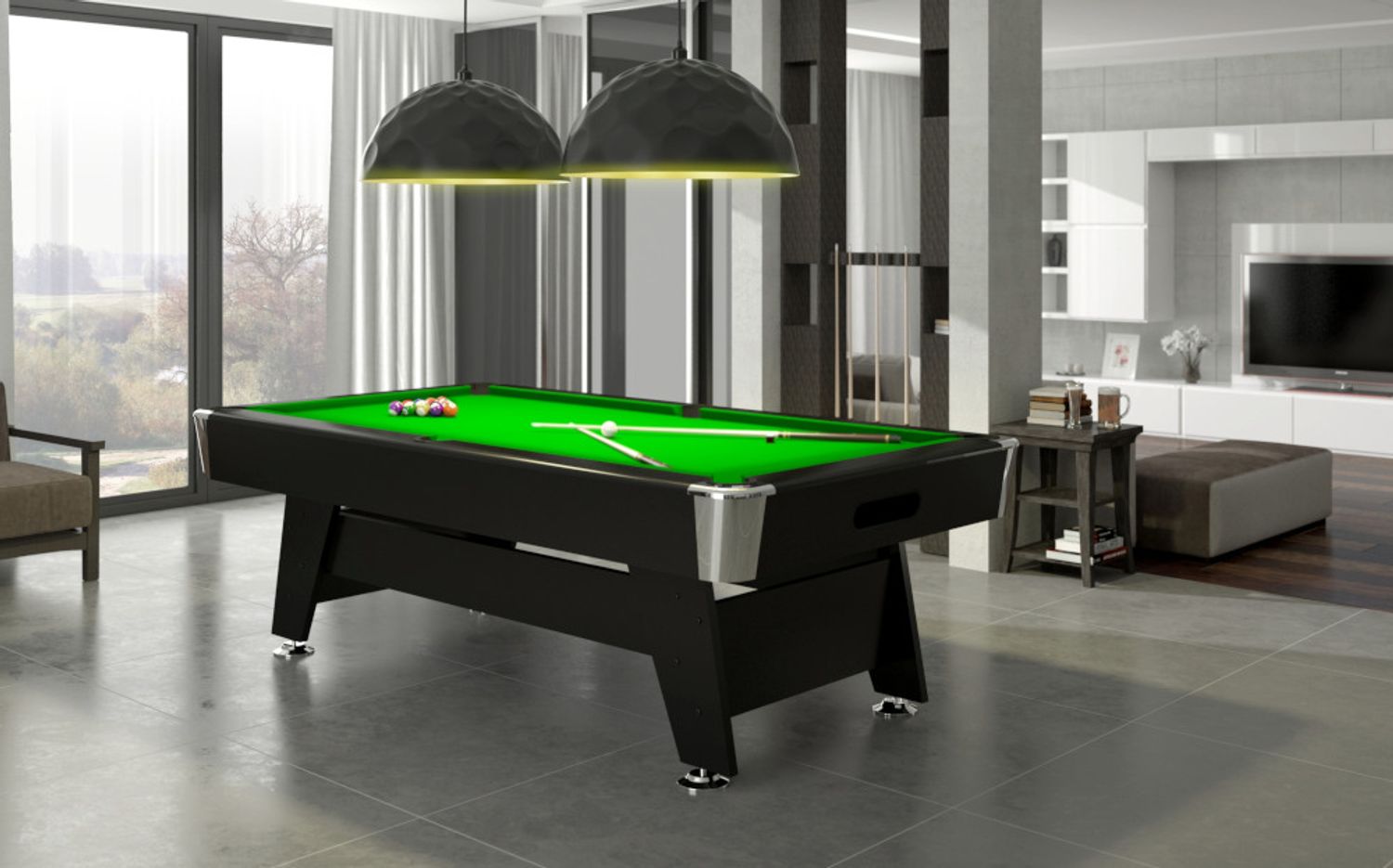 6ft Radley Diamond MDF Black Billiard Table.